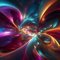 abstract multicolor fractal light background, bright color