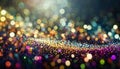 Abstract multicolor glow particle bokeh background