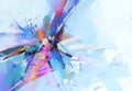 Abstract multicolor painting wtih grunge texture on canvas. Artwork mix brush stroke, splash color and oil,acrylic paint element. Royalty Free Stock Photo