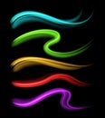 Abstract multicolor rainbow dynamic energy curved lines burning smooth realistic template vector