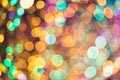 Abstract Multicolor Yellow Green Blue Defocused Bokeh Lights Background Royalty Free Stock Photo