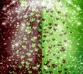 Abstract multicolored background with blur bokeh and hearts Royalty Free Stock Photo