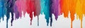 Abstract multicolored banner with colored oil streaks. Colorful paint dripping down on white background Royalty Free Stock Photo