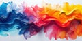 Abstract multicolored banner with colored oil streaks. Colorful paint dripping down on white background Royalty Free Stock Photo