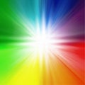 Abstract multicolored blurred background, rainbow colors, design, light center, graphic, white rays from the center, blue, red, Royalty Free Stock Photo