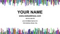 Abstract business card template design - vector name card graphic with vertical stripes
