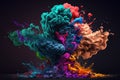 Dynamic Multicolored Ink Explosion: A Burst of Chaos and Creativity