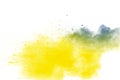 Abstract multicolored dust explosion on white background Royalty Free Stock Photo