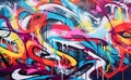 Abstract multicolored graffiti drawings. Generative AI