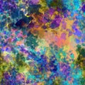 Abstract multicolored hand-painted seamless pattern with bright neon spots, blots, smudges, lines, strokes, stains Royalty Free Stock Photo