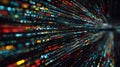 Abstract Multicolored Light Streaks Moving Fast in Digital Data Flow Royalty Free Stock Photo