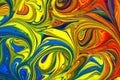 Abstract multicolored liquid paint swirls background Royalty Free Stock Photo