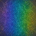 Abstract multicolored network connecting points on a transparent digital backdrop Royalty Free Stock Photo