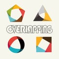 Abstract multicolored overlapping geometric polygon shape logo design marks Royalty Free Stock Photo