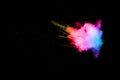 Abstract multicolored powder splatted Royalty Free Stock Photo