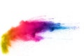 Colored powder splatted on white background Royalty Free Stock Photo