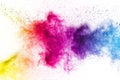 Abstract multicolored powder splatter