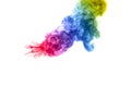 Abstract multicolored smoke on black background.
