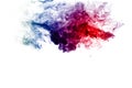 Abstract multicolored smoke on white background.