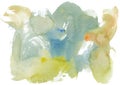 Abstract multicolored watercolor stain isolated on a white background.