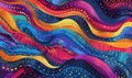 Abstract multicolored wavy background. childish illustration style for your design