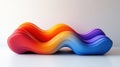 Abstract multicolored wavy object with smooth gradient on a white surface Royalty Free Stock Photo