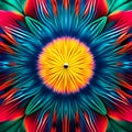 Abstract multicoloured flower background. Generative AI