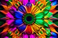 Abstract multicoloured flower background. Generative AI