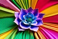 Abstract multicoloured flower background. Generative AI