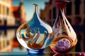 Abstract Murano glass close-up on the background of Venice. Generative AI, Generative, AI Royalty Free Stock Photo