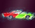 Abstract muscle car illustration Royalty Free Stock Photo