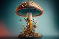 Abstract Mushroom Cluster with Backdrop - Generative Ai Illustration