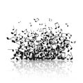 Abstract music background with black note symbols. Vector illustration Royalty Free Stock Photo