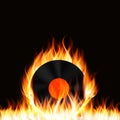 Abstract Music Background with Fire Vector Royalty Free Stock Photo