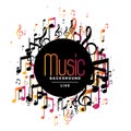 Abstract music background with musical notes design Royalty Free Stock Photo