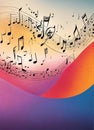 Abstract music background with musical notes. Vector illustration for your design Royalty Free Stock Photo