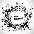 Abstract music background with notes,
