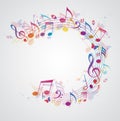 Abstract music background with notes