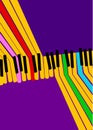 Abstract Music background. rainbow piano keys on ultraviolet background.