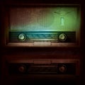 Abstract music background with retro radio Royalty Free Stock Photo