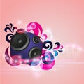 Abstract music background with round speakers Royalty Free Stock Photo