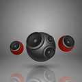 Abstract music background with round speakers Royalty Free Stock Photo