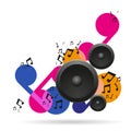 Abstract music background with speakers Royalty Free Stock Photo