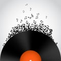 Abstract music background. Vinyl disk