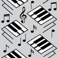 Abstract music backgrounds. Piano keys and musical notes.