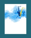 Music graphic with saxophone in vector quality. Royalty Free Stock Photo
