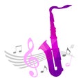 Music graphic with saxophone in vector quality. Royalty Free Stock Photo