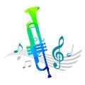 Music graphic with trumpet in vector quality. Royalty Free Stock Photo