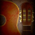 Abstract music grunge background with guitar