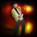 Abstract music illustration with saxophone player Royalty Free Stock Photo